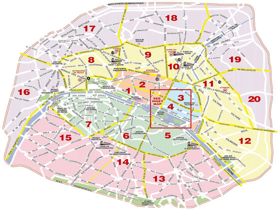 Париж округи на карте манделье