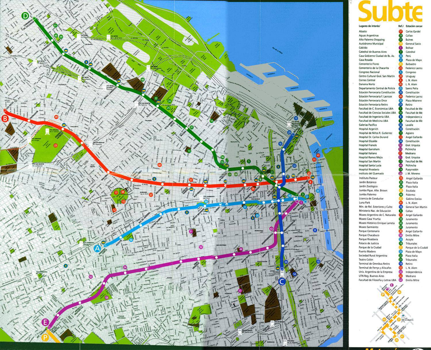 Карта метро буэнос айреса