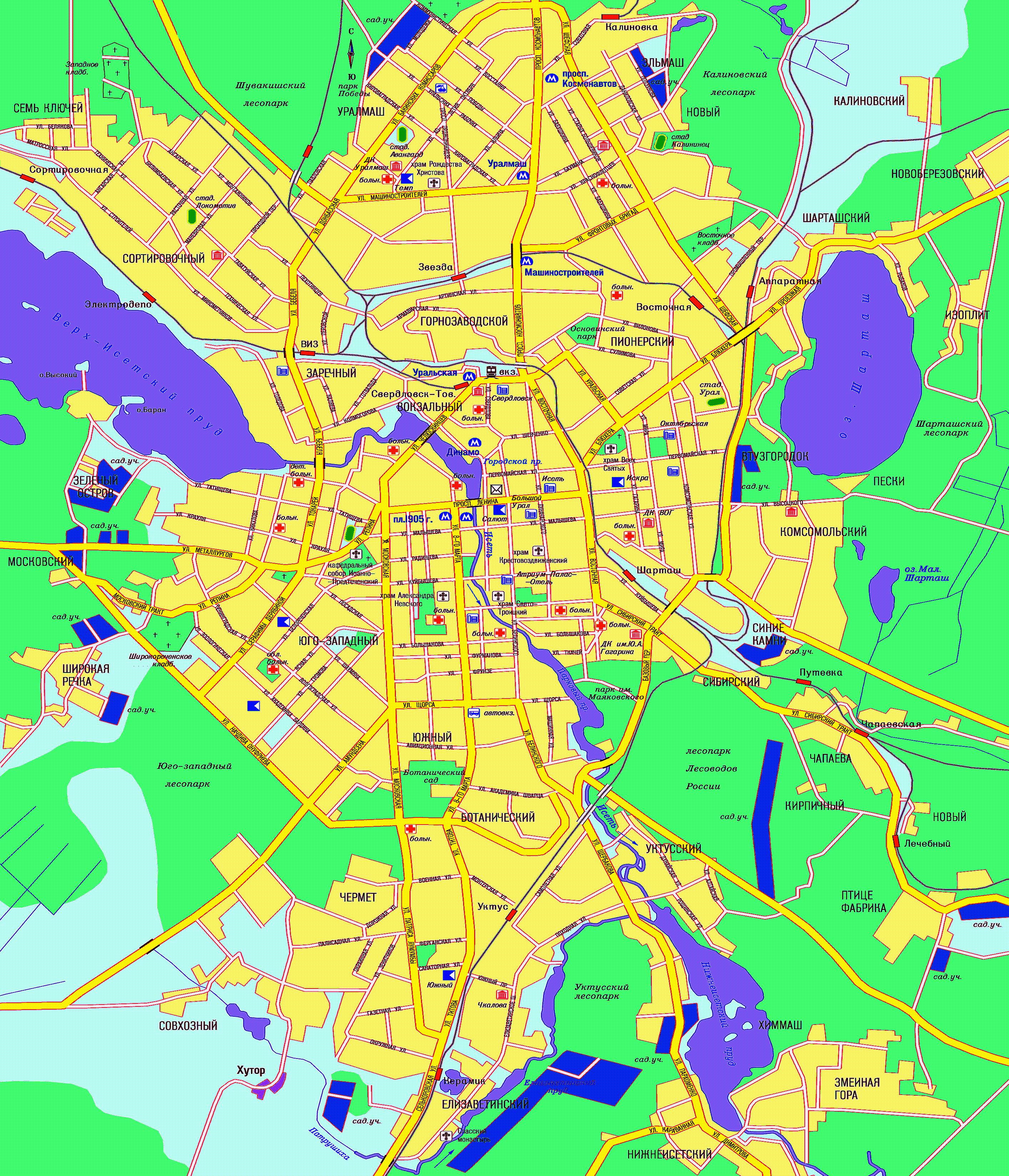 Панорама екатеринбурга карта с улицами и домами