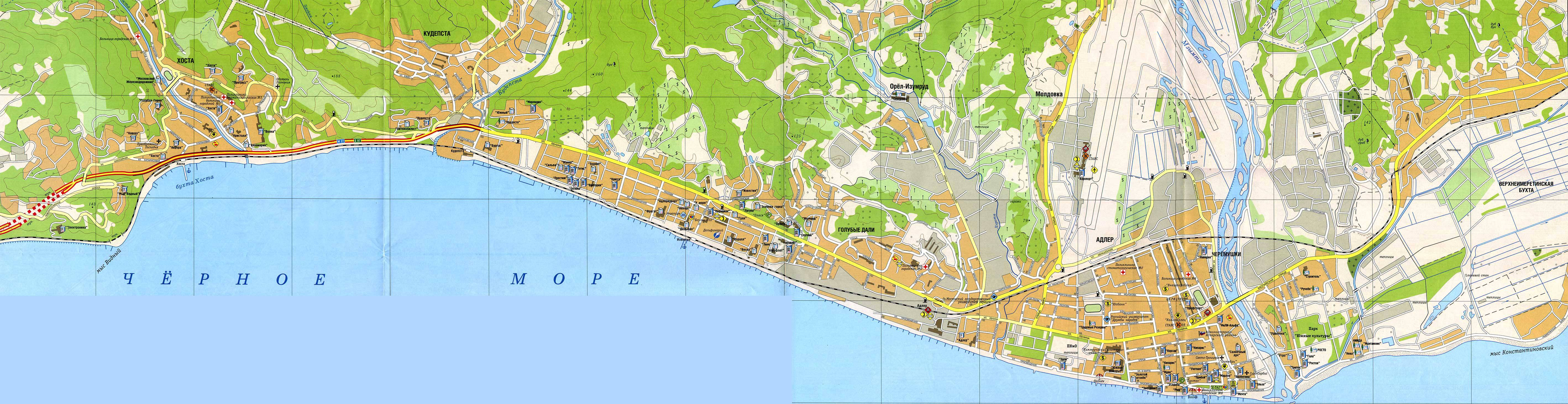 Пляж чайка лазаревское на карте