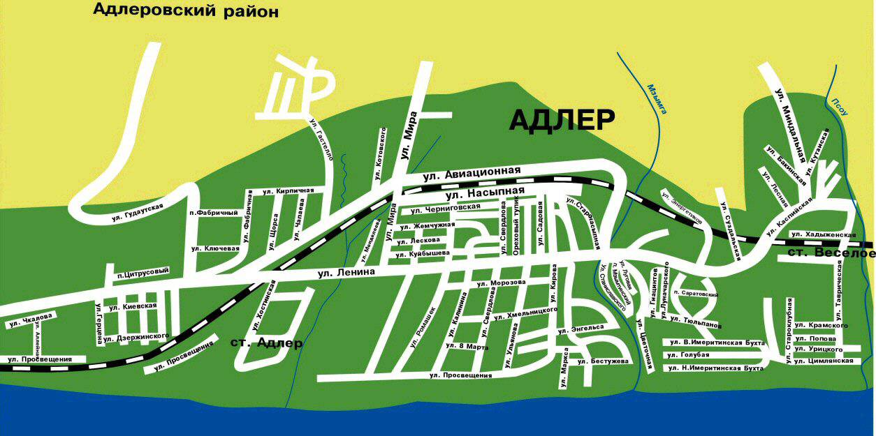 Адлер курортный городок карта