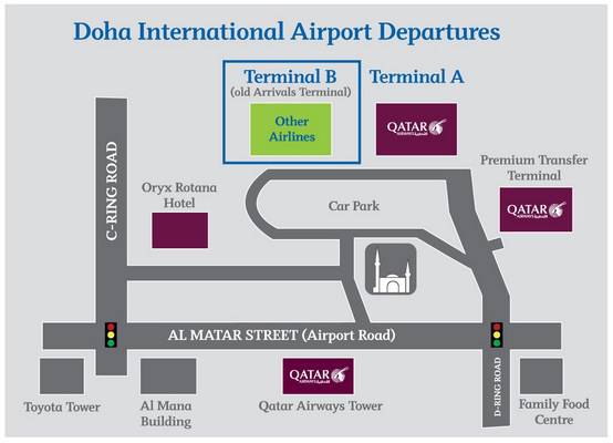 Аэропорт доха схема терминалов на русском