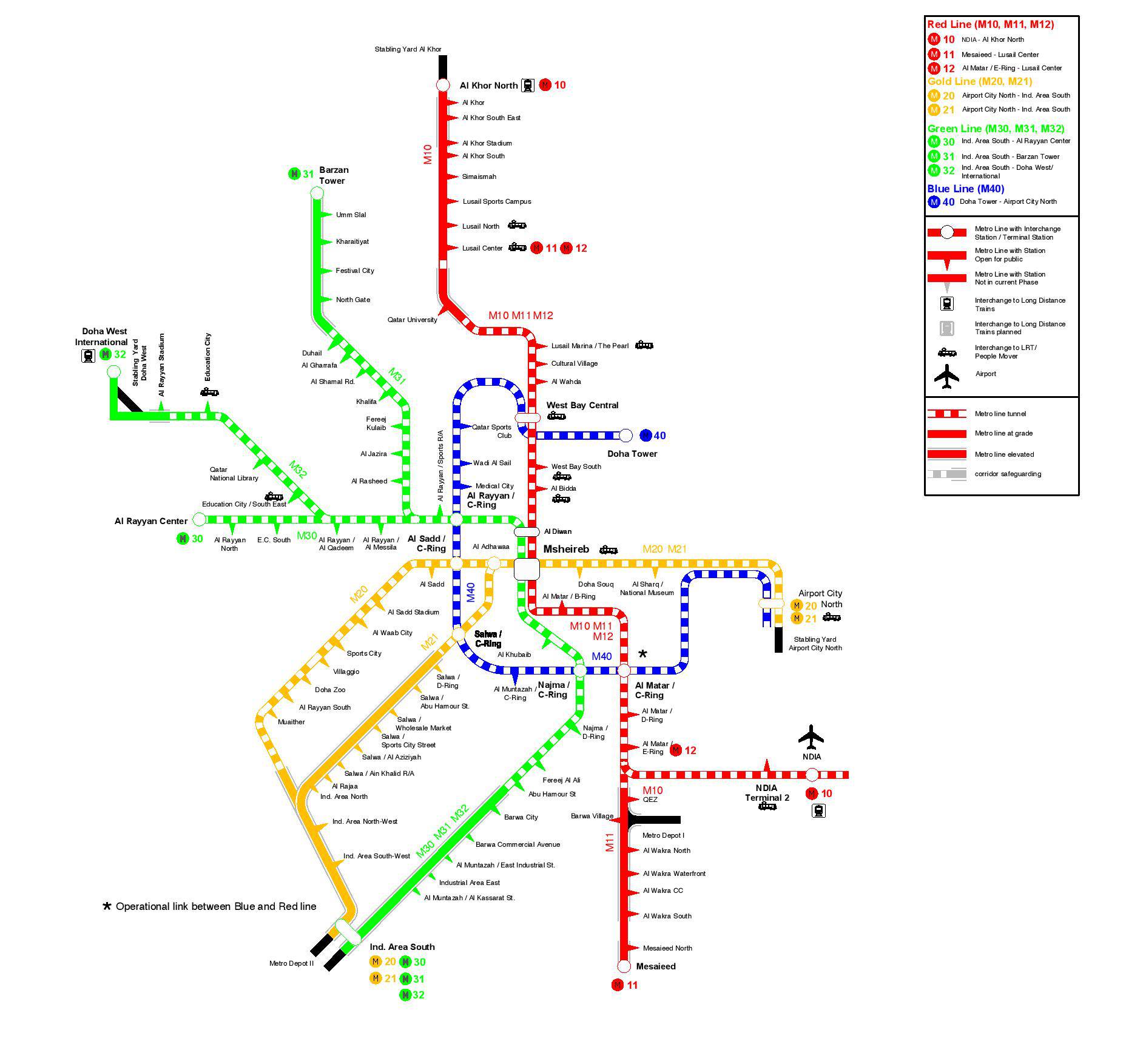 Метро в дохе схема