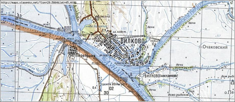 Одесская область вилково карта